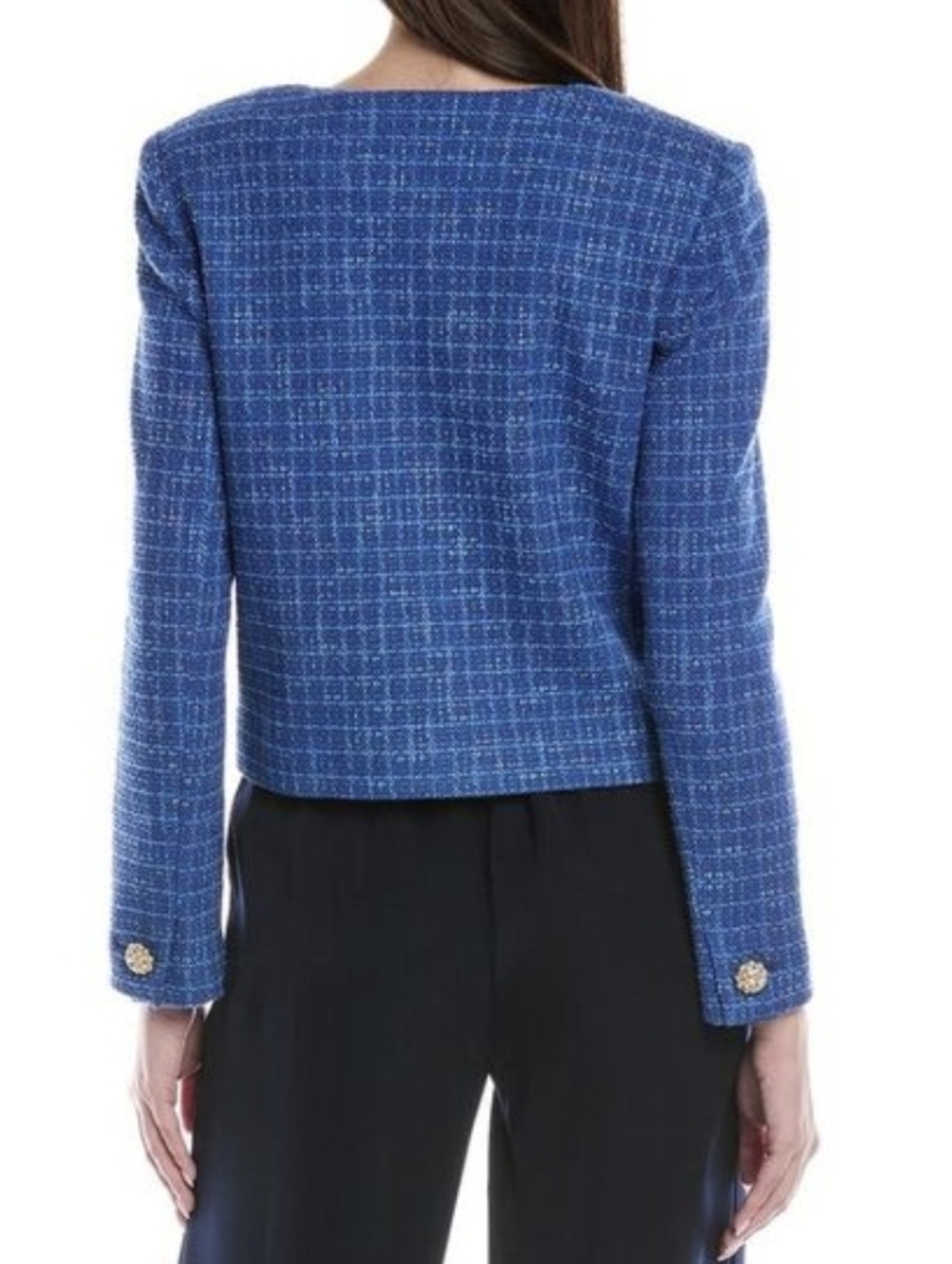 St. John Lurex Tweed Jacket and Skirt Suit- Bow-Front Blazer - Picture 2 of 5